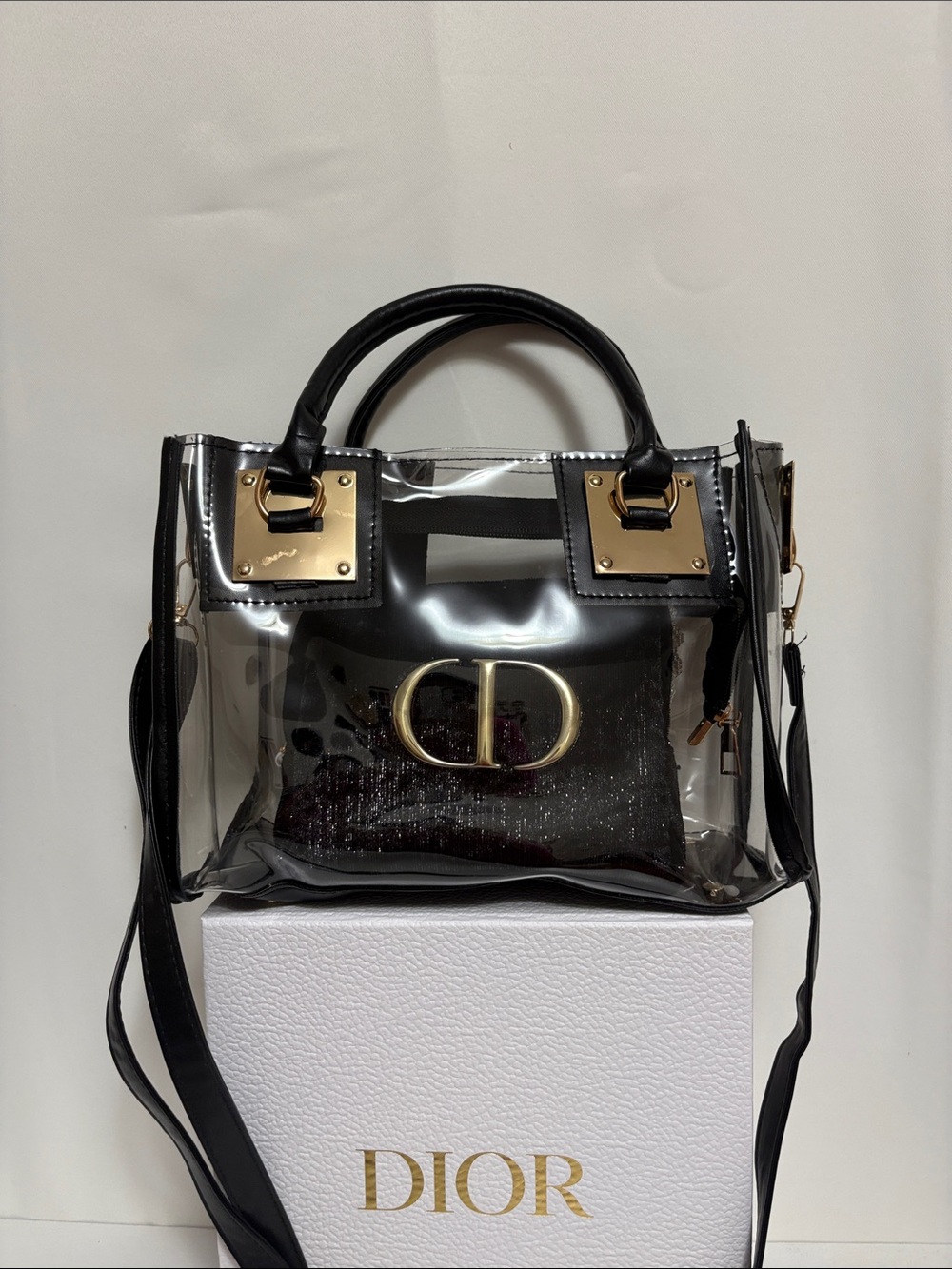 Dior Black Pouch in Clear Women's Handbag